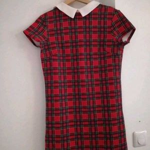 Red Plaid Mini Dress