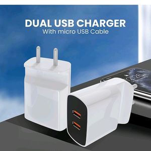 Double Port Brand New Charger With Micro Cable