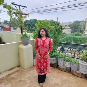 Red Chickenkari Kurti