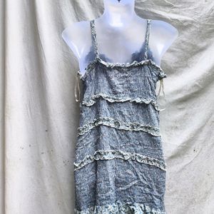 CUTE DENIM COLOUR DRESS