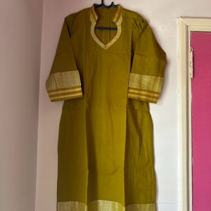 Olive green kurta