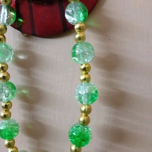 Beautiful Handmade Green Crackle Beads Bracelet