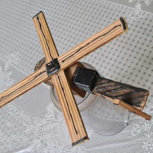 Handmade Wooden Model of a Helicopter