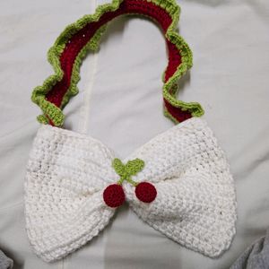 Pinterest  Crochet Cherries Bow Bag