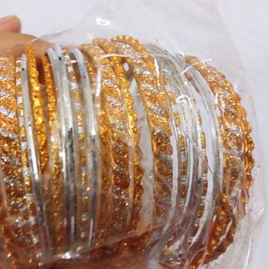 Silver Golden glitter Metal Bangles