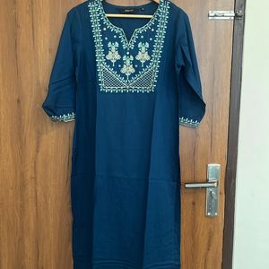 Stylish Aqua Blue Kurta For Women