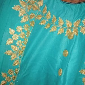 ZARI KURTA SET GREEN