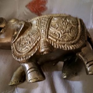 Antique African Elephants Full Brass ( 1piece )