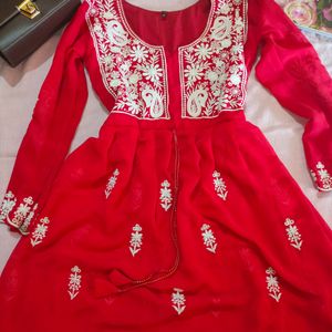 Red Short Kurti 🍷🎀