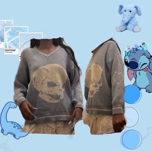 blue skull print sweatshirt