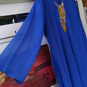 Blue Colour Abaya With Dupatta