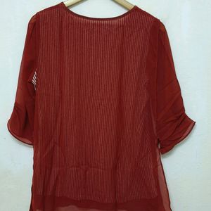 Trendy New Shinny Red Top For Women