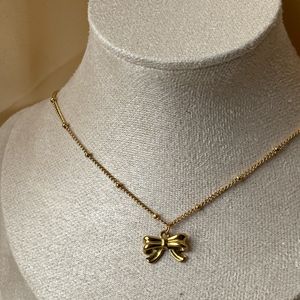 Bow Pattern Neckchain Anti Tarnish