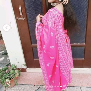 Pink Cotton Plazo Anarkali Frock Suit