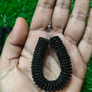 Black Bead Earrings