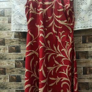 Red ♥️ Sleeveless A Line Long Kurti