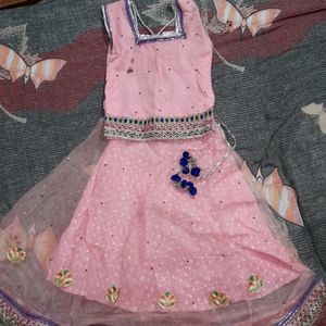 Pink Lehenga For Kids