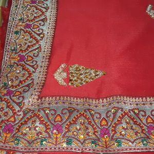 Fancy red saree