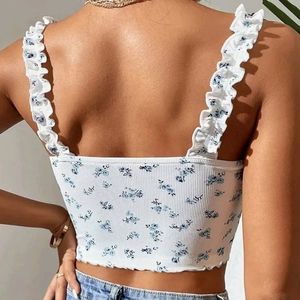 Sleeveless Floral Crop Top