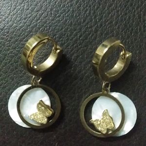 Gold Plated Double Loop Earring