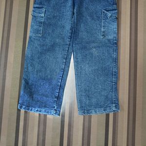 X-40 Size 34 Cargo Straight Women Denim Jeans