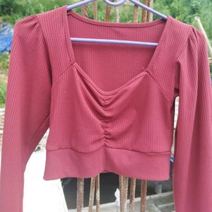 Rust Color Crop Top