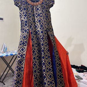 Blue And Orange Mastani Ethnic Wear