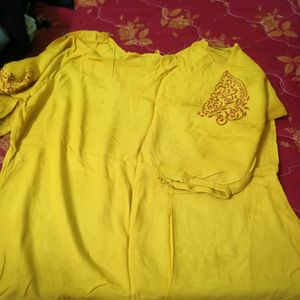 Mustard Yellow Short Kurti Top