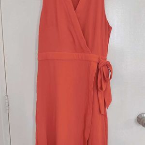 A Line Wrap Dress With Pockets