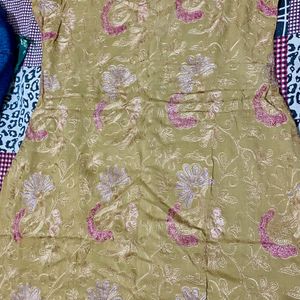 3 Pure Cotton Full Embroidery Work Kurti