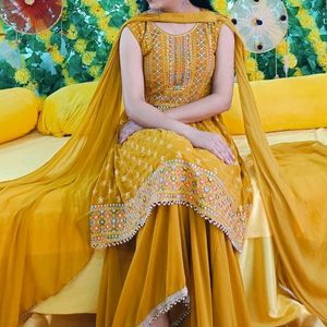 Mustard Sharara Set