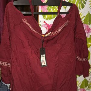 New Maroon Tunic Top