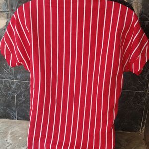 Red Shirt With White Stripes