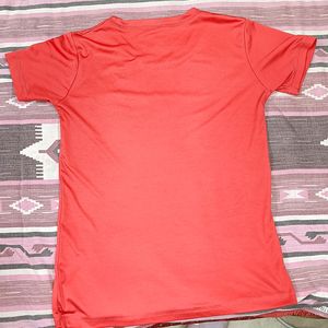 Hot Red Sports T Shirt For Casual Use