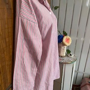 Pink Striped Shirt For Women