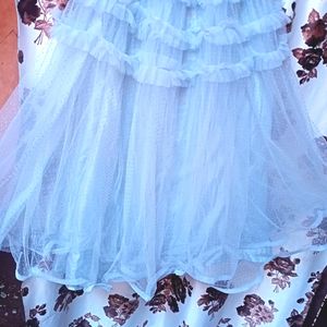 Kids Net Lehenga Light Sky Blue