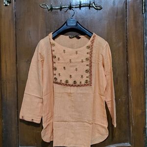 Peachy Coral Short Kurti