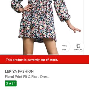 Flared Floral Dress