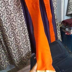 Beautiful orange colour pure cotton churidar pant.