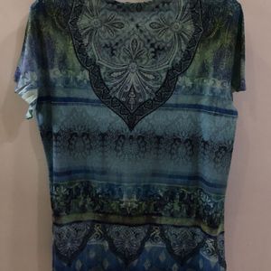 Hues of Blue T-shirt Top for Women