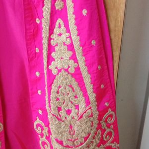 Hot Pink/Magenta Festive Kurta With Short Sleeves