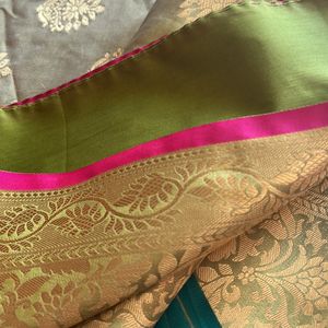 Price Drop Beautiful Mint Green Dual Tone Saree