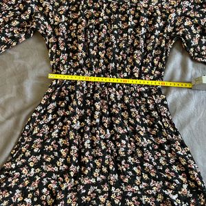 M&S Black Floral Dress