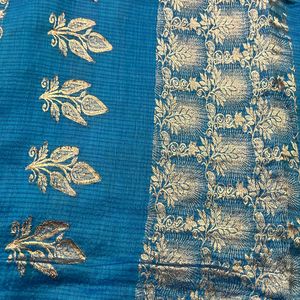 Blue Cotton Saree