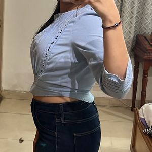 Blue Crop Top