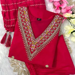 Tomato Pink Kurta Set (Limited Stock)