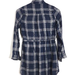 Navy Blue Checks Dress ( Women's )