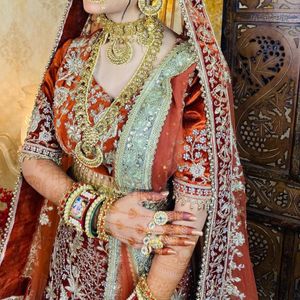 Rust orange Bridal Lehenga