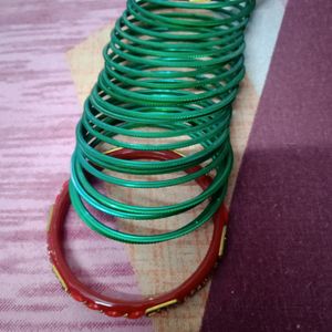 Green Metal Bangles