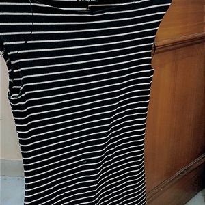 Black White Strip Bodycon Dress